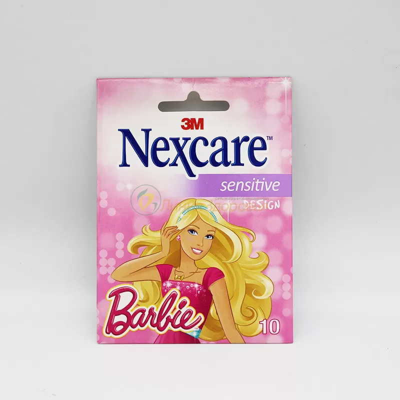Пластырь Barbie Sensetive Design Nexcare 3M 10 штук