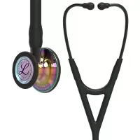 Стетоскоп Littmann Cardiology IV 6240 чёрный с головкой цвета радуги на дымчатой ножке