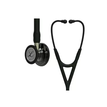 Стетоскоп Cardiology 4 Littmann 6204 чёрного цвета с дымчатой зеркальной головкой на ножке цвета шампань